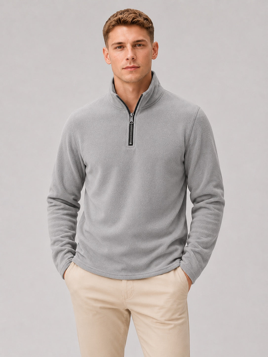 Men’s Quarter Zip Jumper Thick Fleece Warm Winter Pullover for Outdoor and Everyday Wear