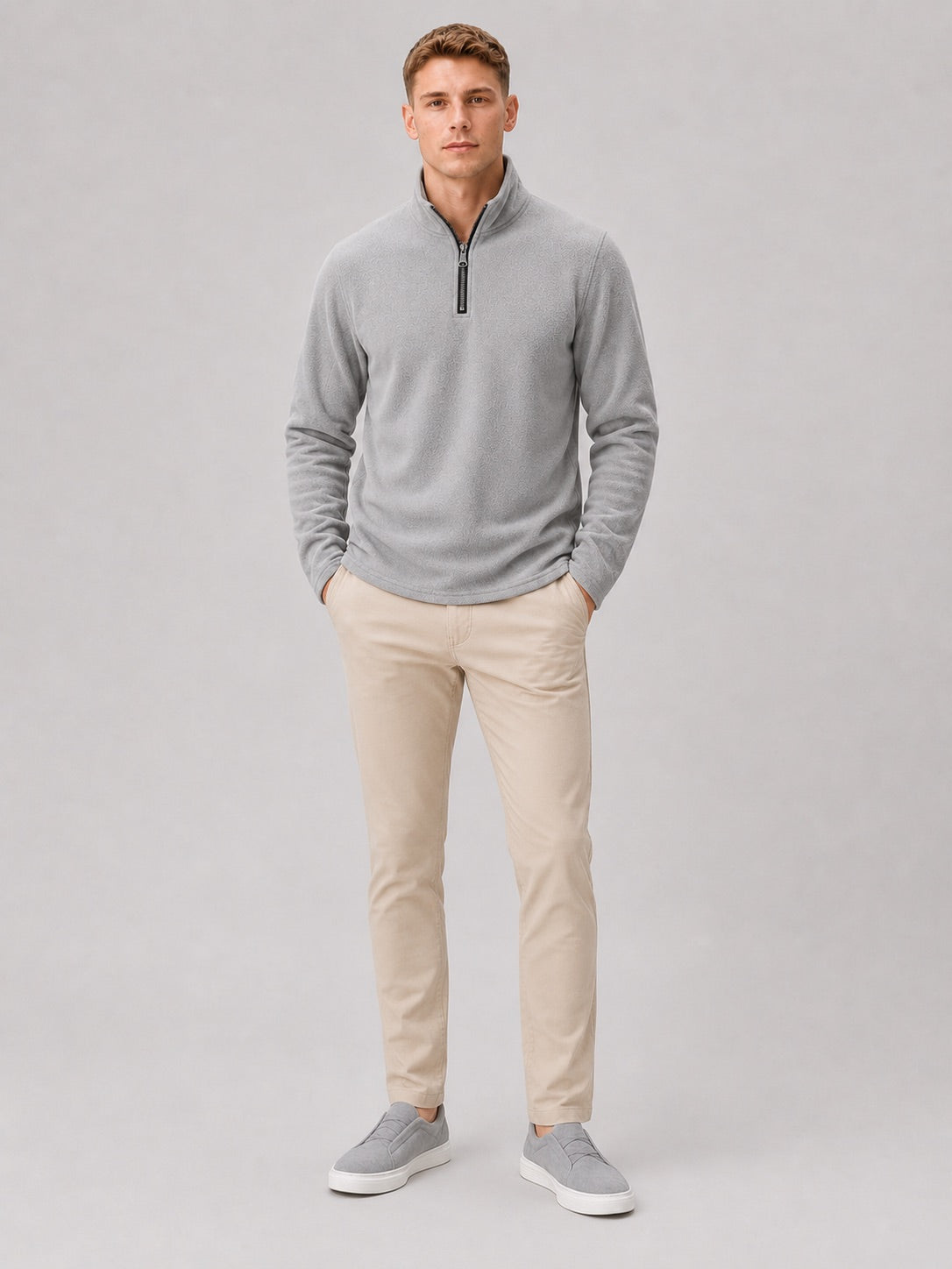 Men’s Quarter Zip Jumper Thick Fleece Warm Winter Pullover for Outdoor and Everyday Wear