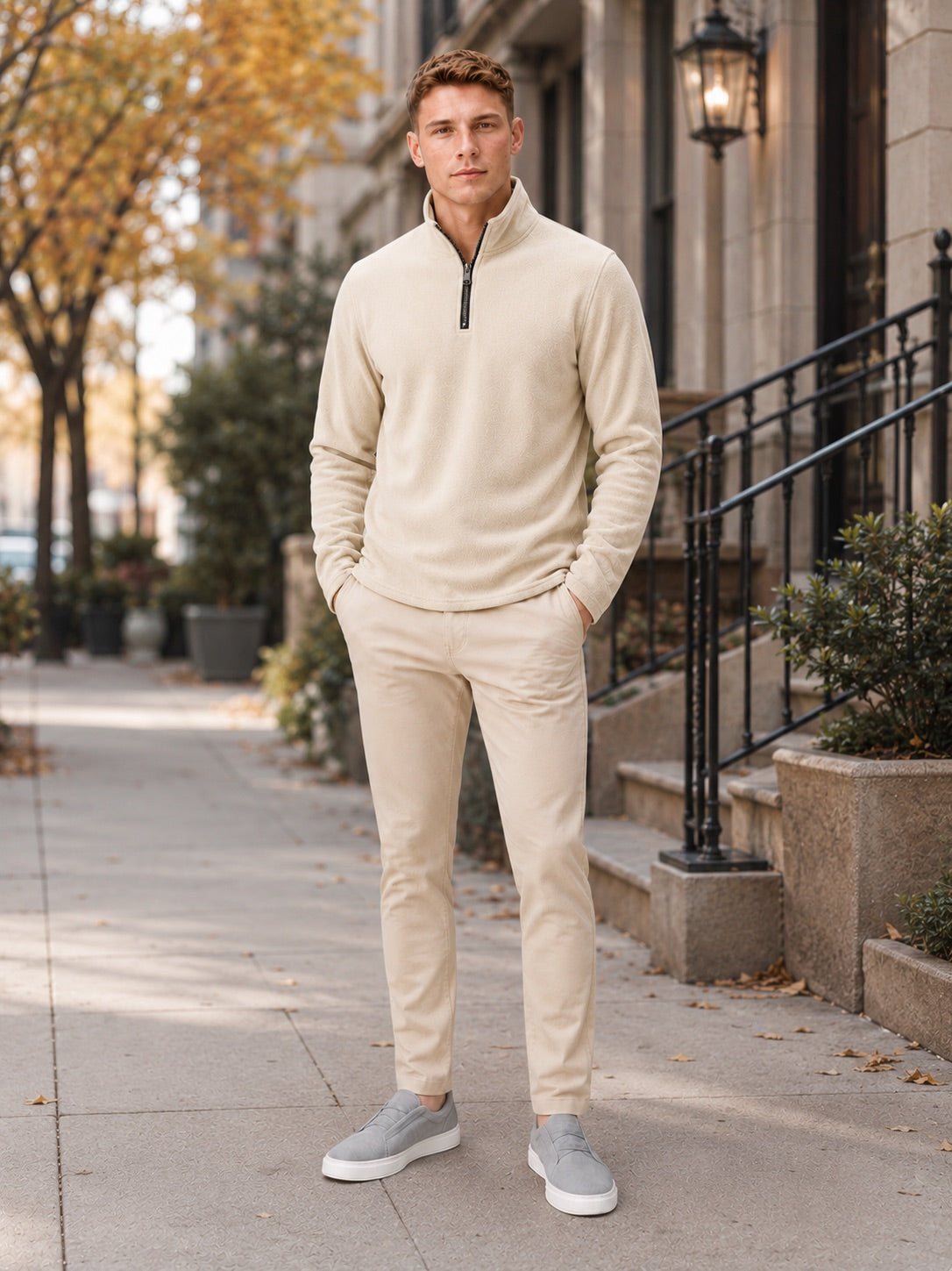 Men’s Quarter Zip Jumper Thick Fleece Warm Winter Pullover for Outdoor and Everyday Wear