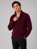Men’s Half Zip Jumper Thick Knit Pullover Warm Winter Top for Business and Casual Wear
