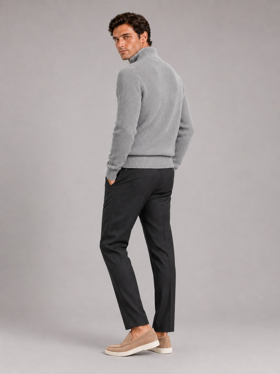 Men’s Half Zip Jumper Thick Knit Pullover Warm Winter Top for Business and Casual Wear