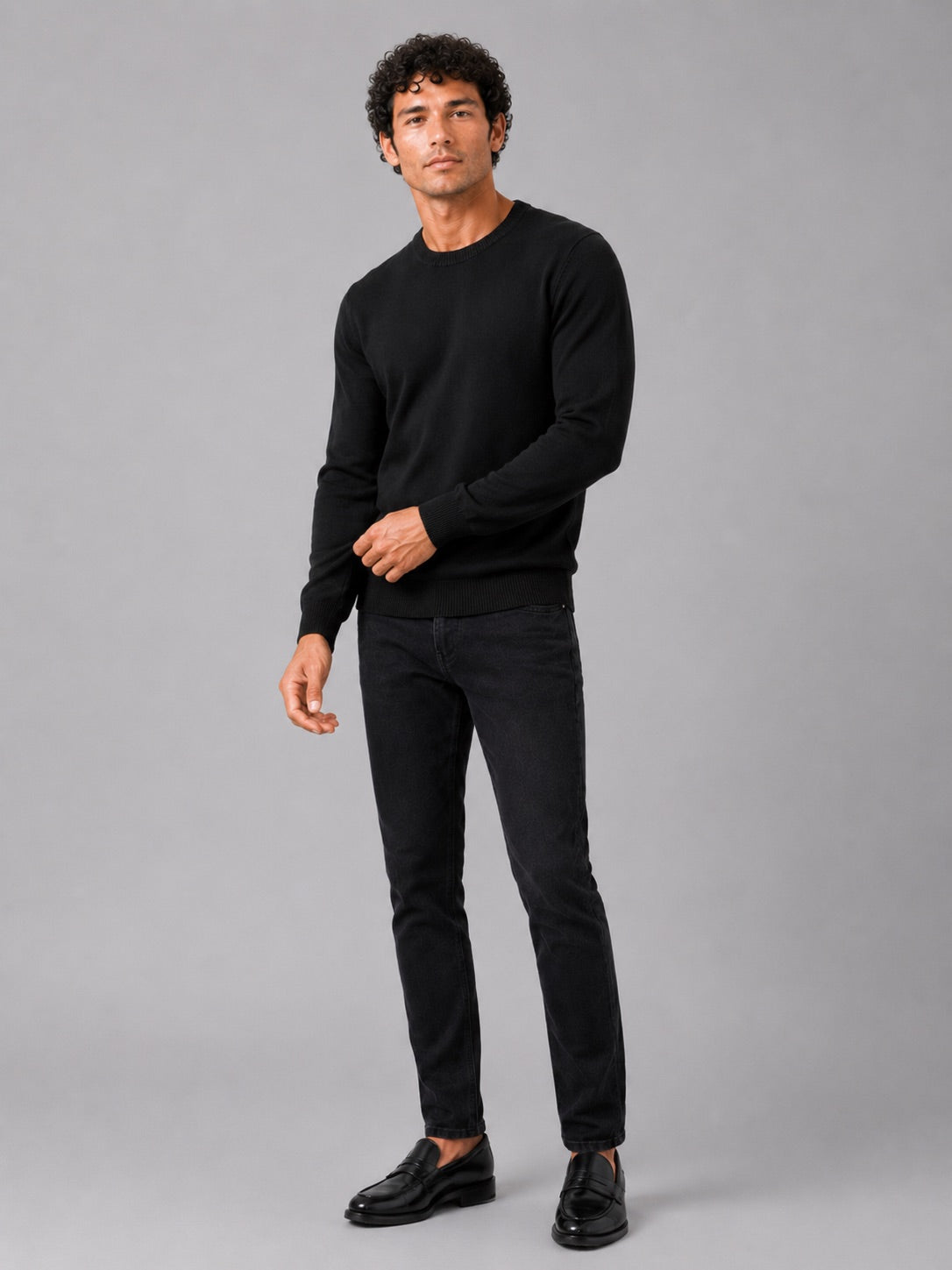 Men’s Crew Neck Knit Jumper Long Sleeve Soft Lightweight Autumn Pullover for Business Casual and Everyday Wear
