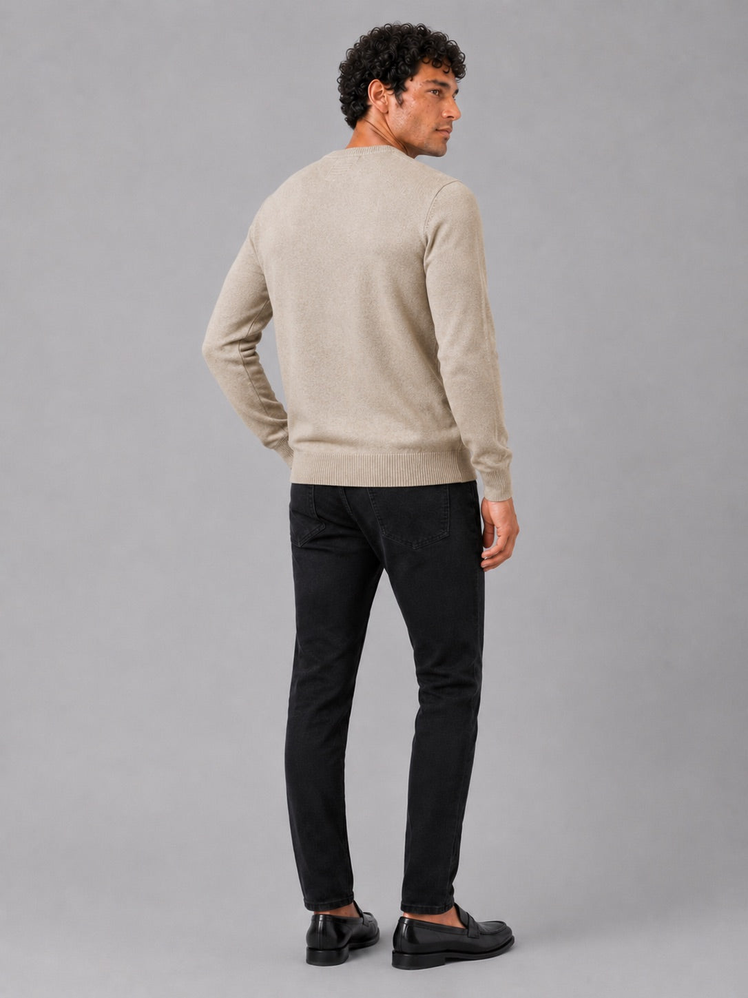 Men’s Crew Neck Knit Jumper Long Sleeve Soft Lightweight Autumn Pullover for Business Casual and Everyday Wear
