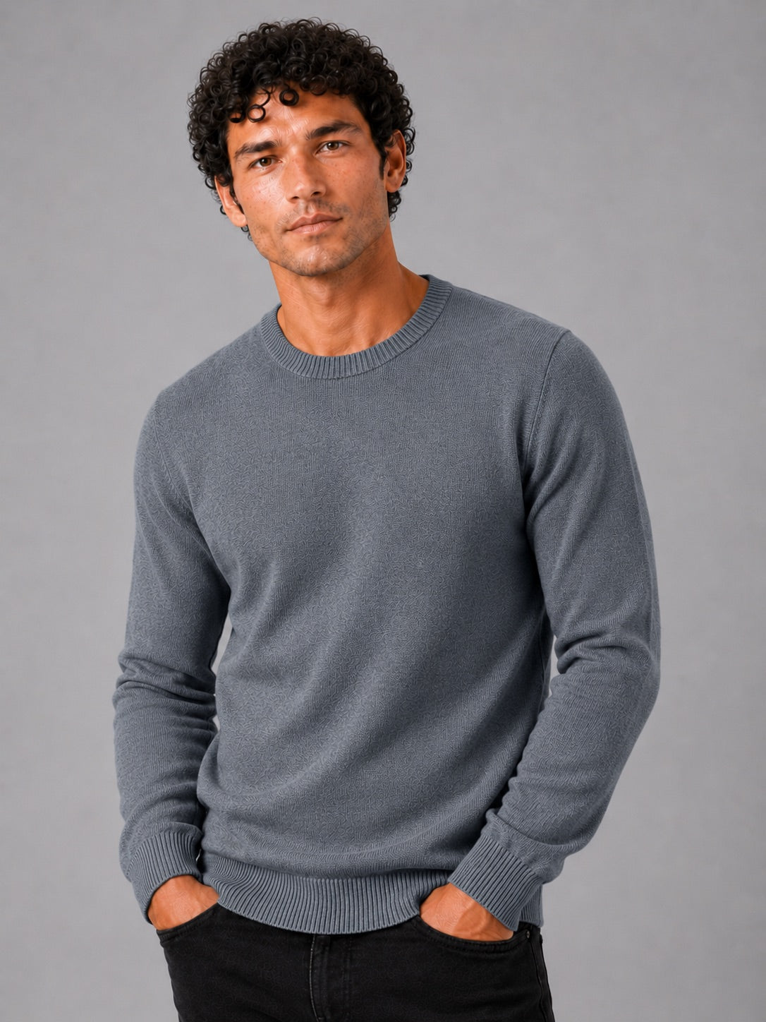 Men’s Crew Neck Knit Jumper Long Sleeve Soft Lightweight Autumn Pullover for Business Casual and Everyday Wear