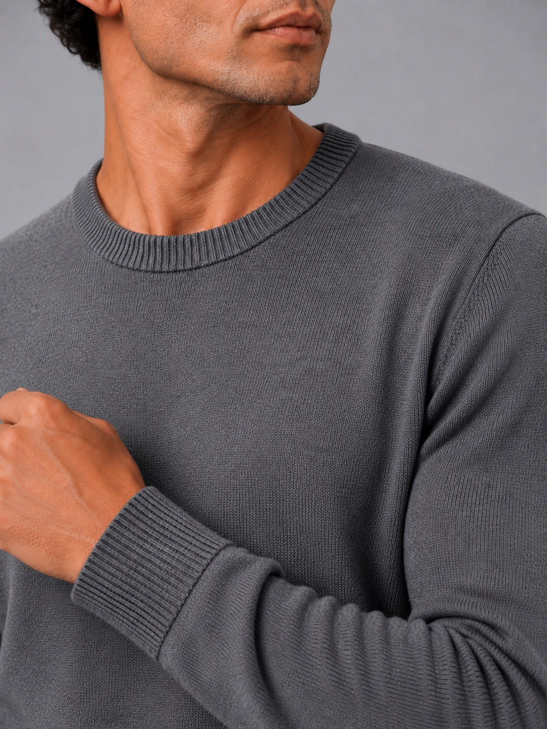 Men’s Crew Neck Knit Jumper Long Sleeve Soft Lightweight Autumn Pullover for Business Casual and Everyday Wear