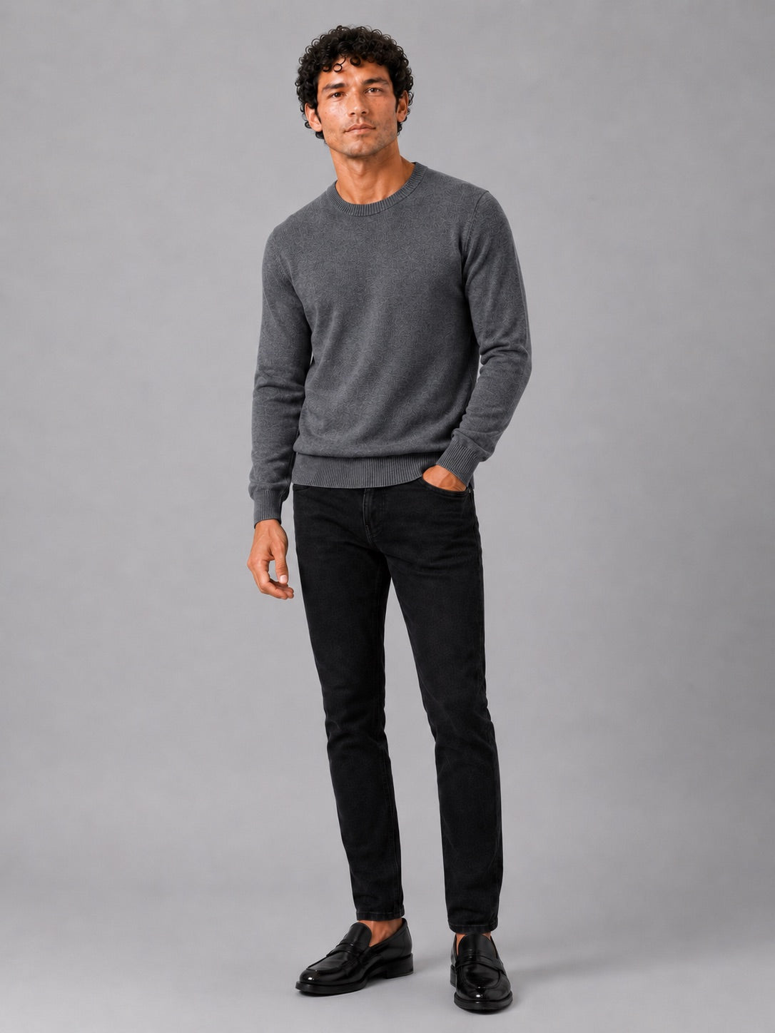 Men’s Crew Neck Knit Jumper Long Sleeve Soft Lightweight Autumn Pullover for Business Casual and Everyday Wear