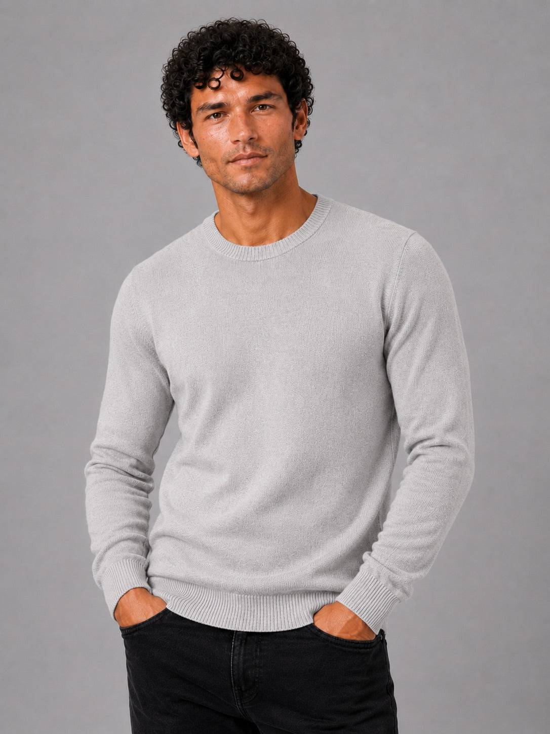Men’s Crew Neck Knit Jumper Long Sleeve Soft Lightweight Autumn Pullover for Business Casual and Everyday Wear