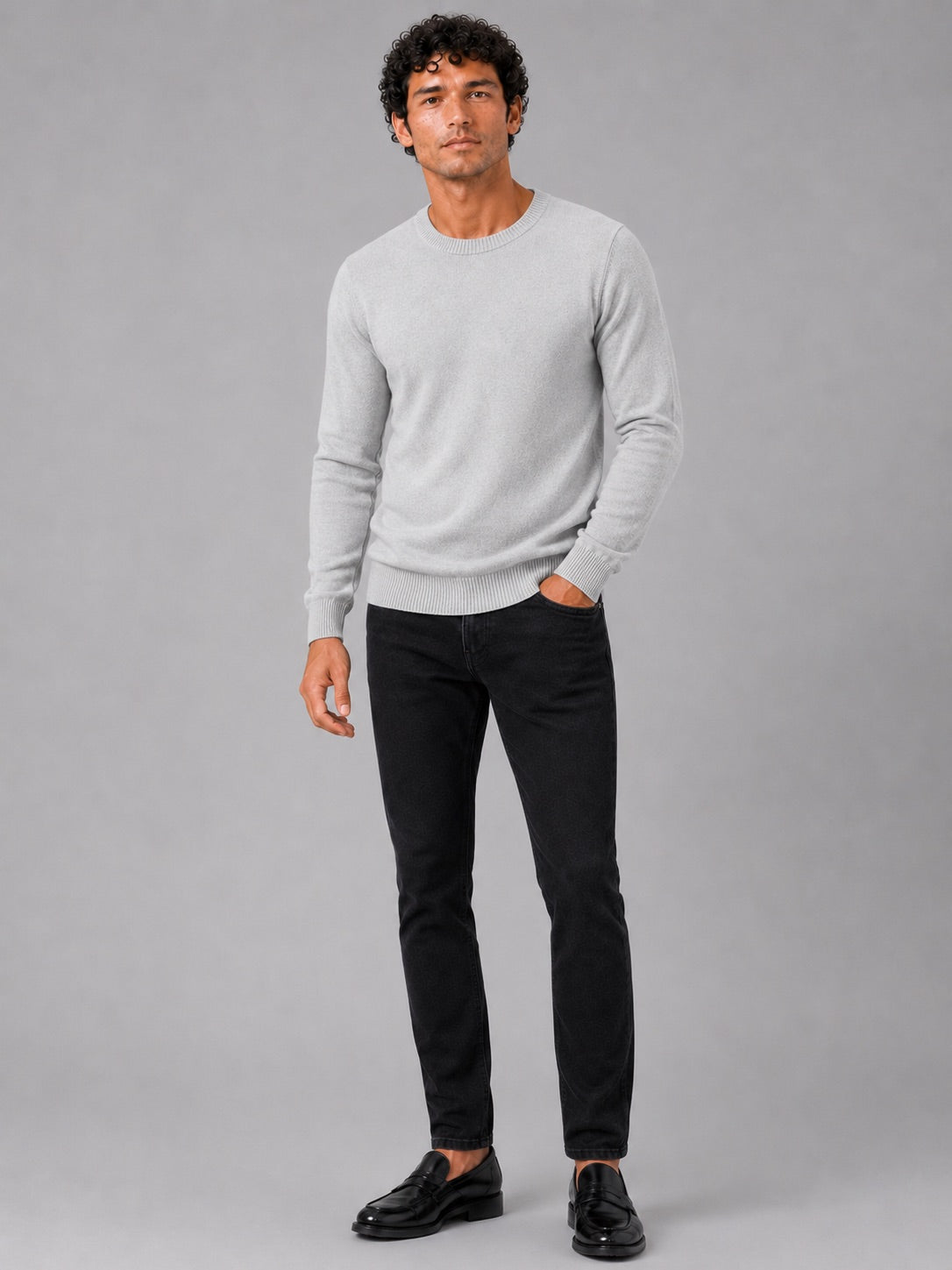 Men’s Crew Neck Knit Jumper Long Sleeve Soft Lightweight Autumn Pullover for Business Casual and Everyday Wear