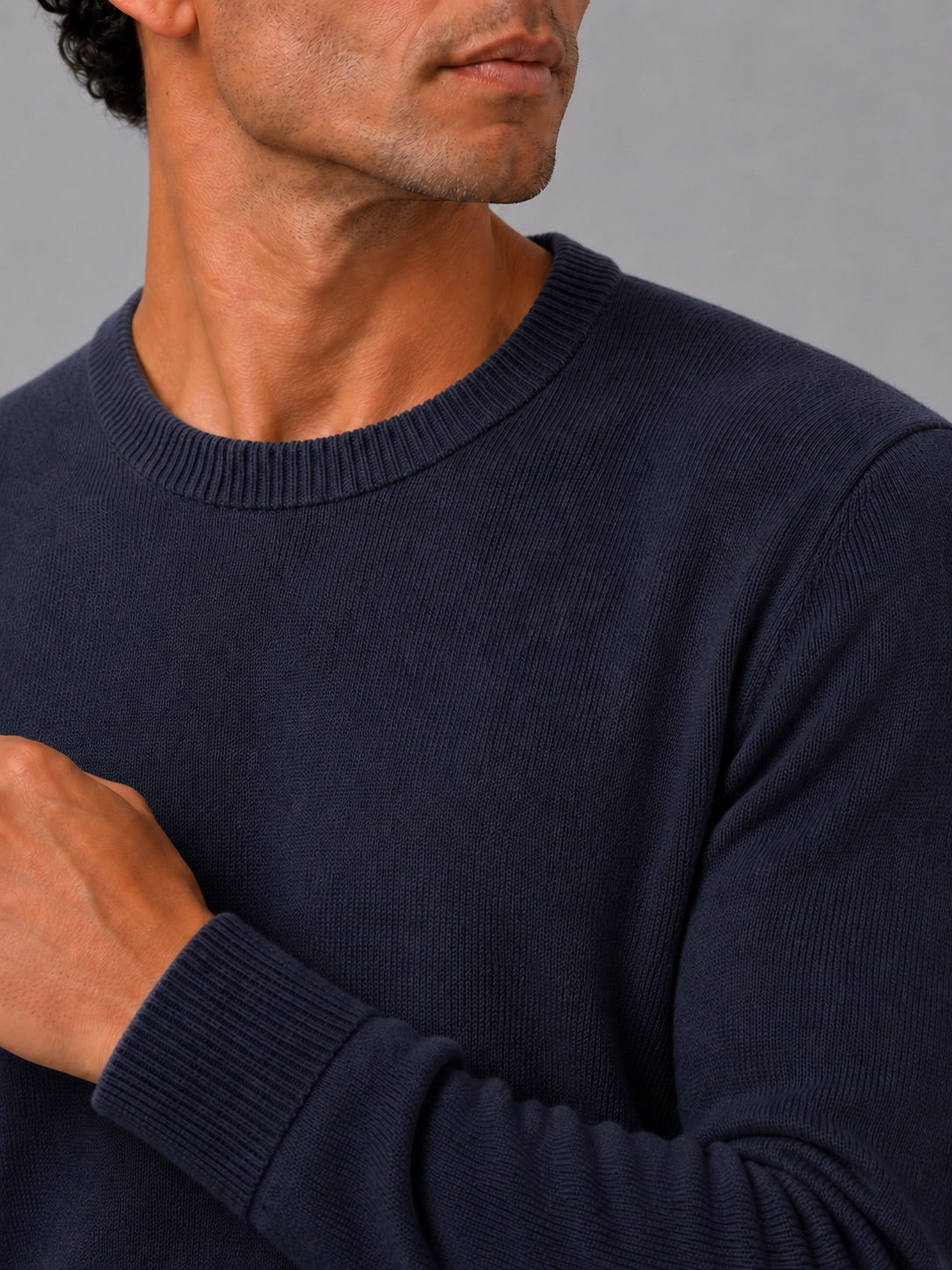 Men’s Crew Neck Knit Jumper Long Sleeve Soft Lightweight Autumn Pullover for Business Casual and Everyday Wear