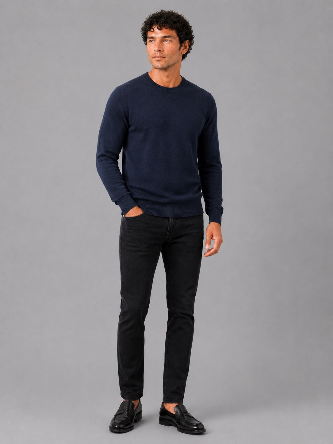 Men’s Crew Neck Knit Jumper Long Sleeve Soft Lightweight Autumn Pullover for Business Casual and Everyday Wear