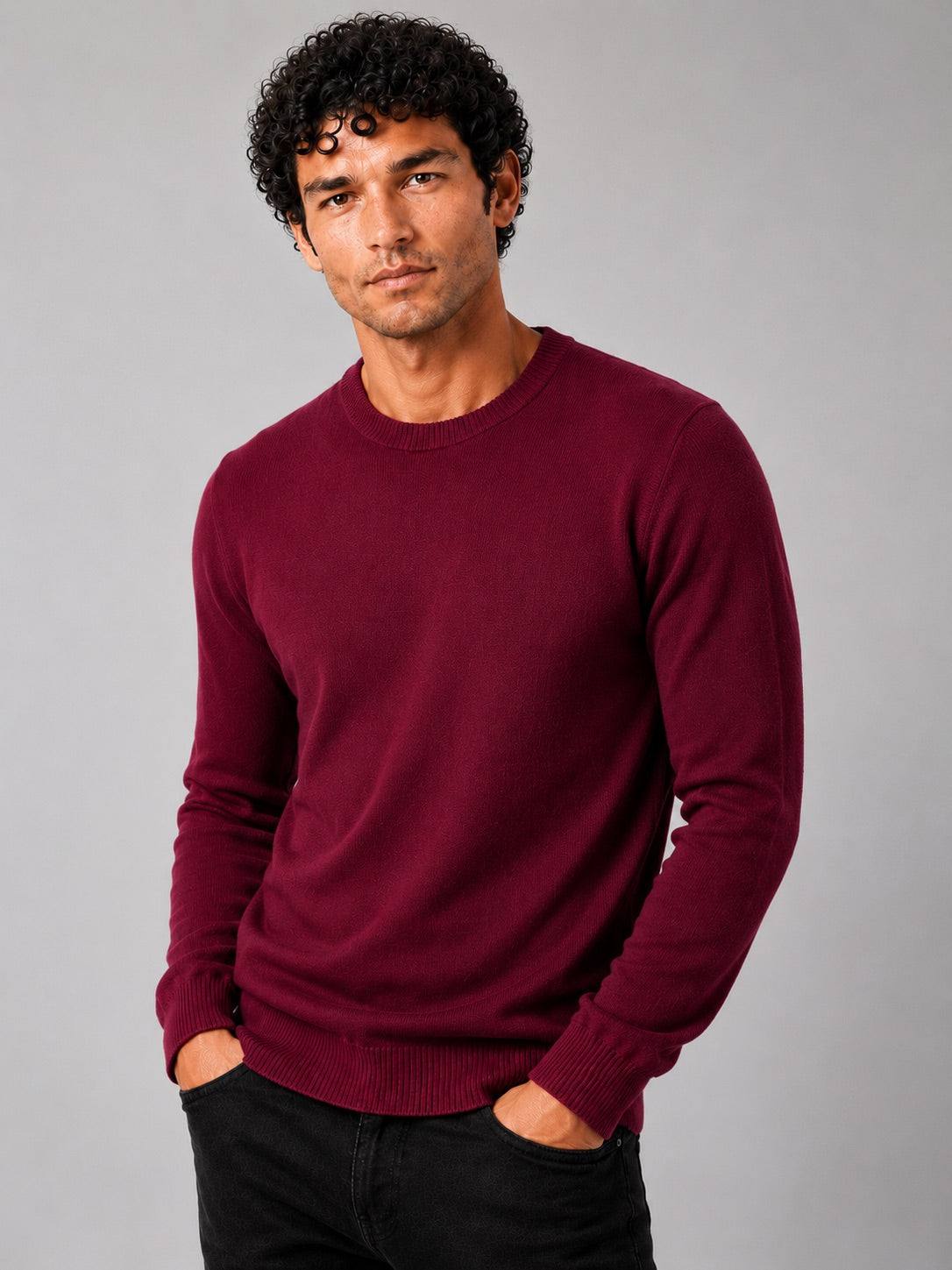 Men’s Crew Neck Knit Jumper Long Sleeve Soft Lightweight Autumn Pullover for Business Casual and Everyday Wear