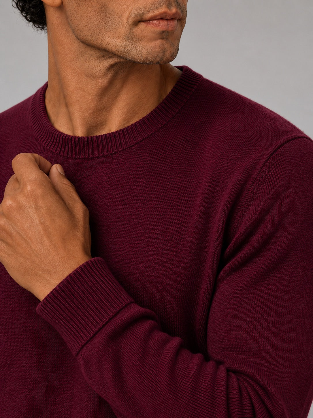 Men’s Crew Neck Knit Jumper Long Sleeve Soft Lightweight Autumn Pullover for Business Casual and Everyday Wear