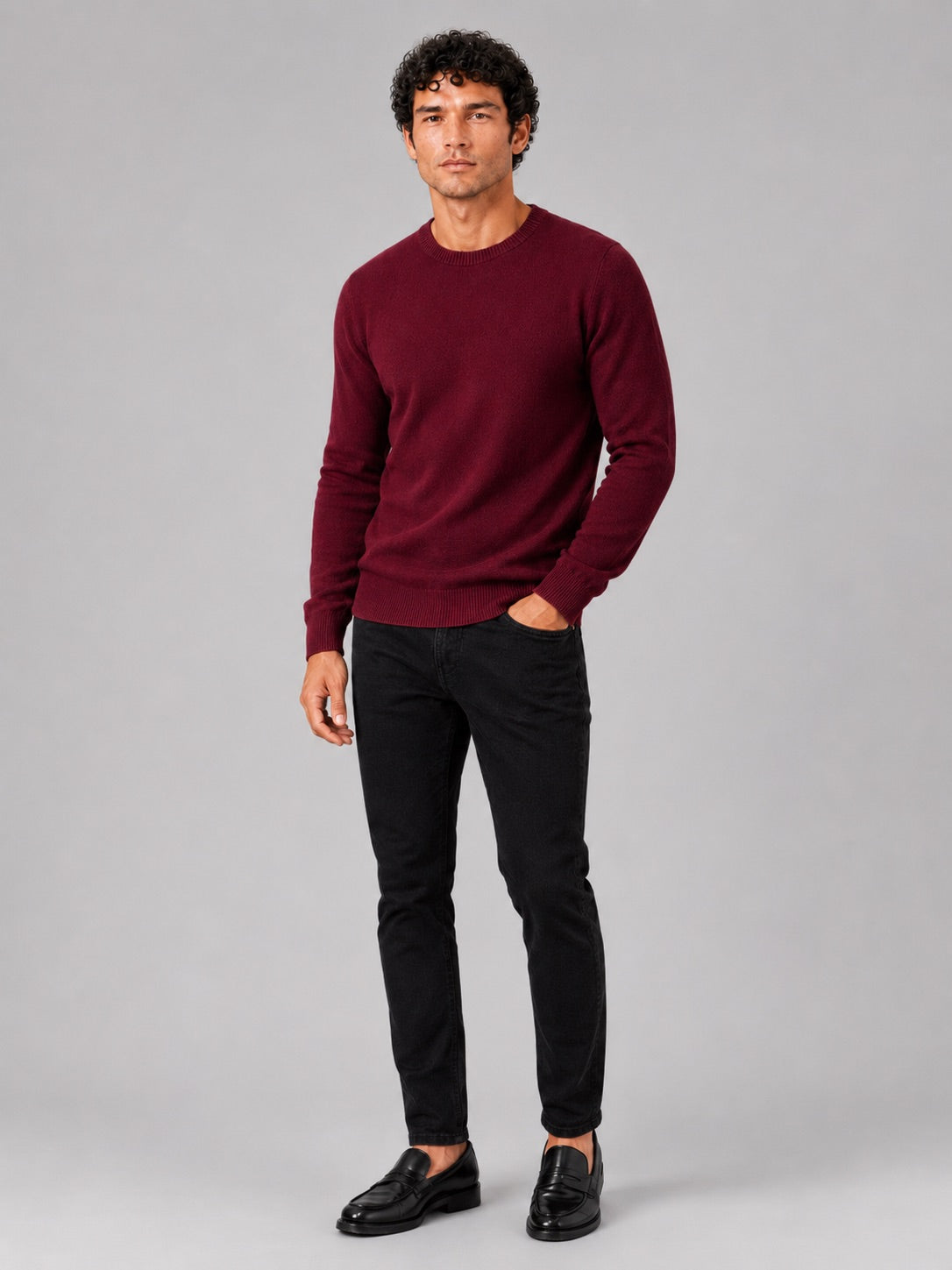 Men’s Crew Neck Knit Jumper Long Sleeve Soft Lightweight Autumn Pullover for Business Casual and Everyday Wear