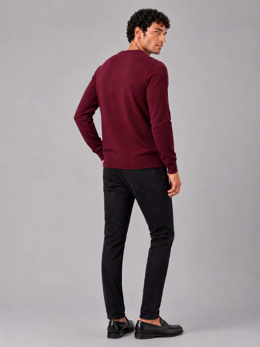 Men’s Crew Neck Knit Jumper Long Sleeve Soft Lightweight Autumn Pullover for Business Casual and Everyday Wear