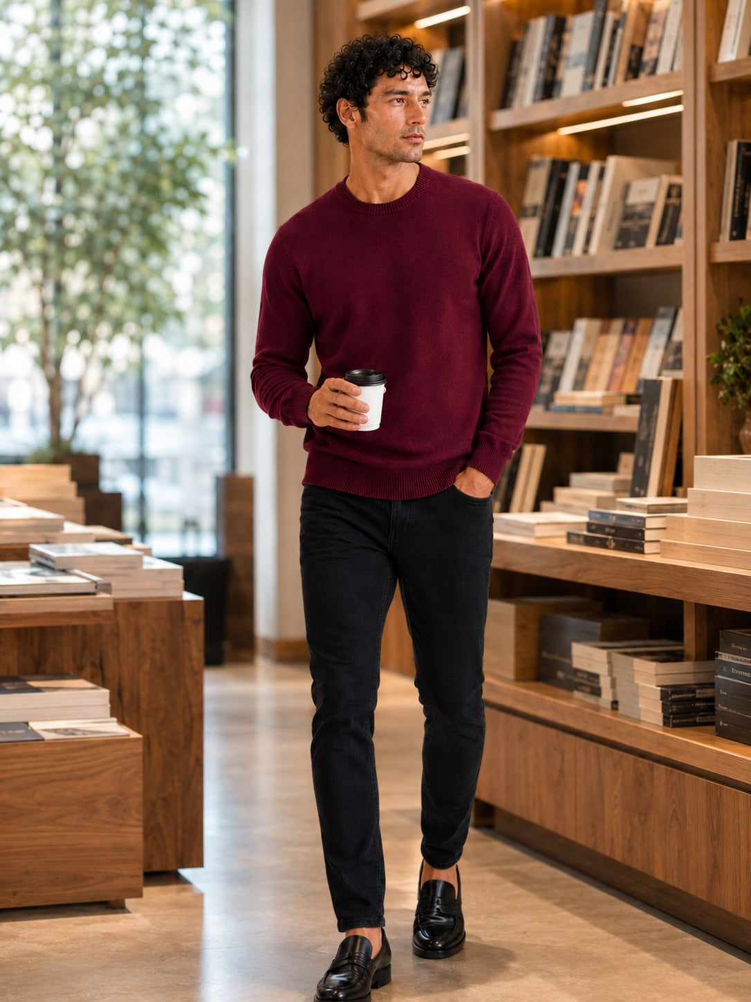 Men’s Crew Neck Knit Jumper Long Sleeve Soft Lightweight Autumn Pullover for Business Casual and Everyday Wear