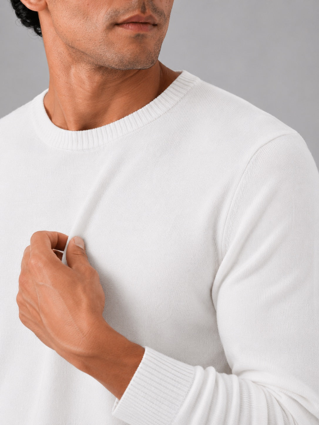 Men’s Crew Neck Knit Jumper Long Sleeve Soft Lightweight Autumn Pullover for Business Casual and Everyday Wear