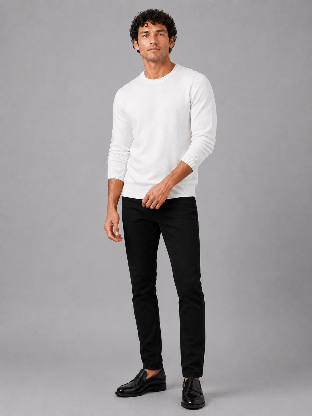 Men’s Crew Neck Knit Jumper Long Sleeve Soft Lightweight Autumn Pullover for Business Casual and Everyday Wear