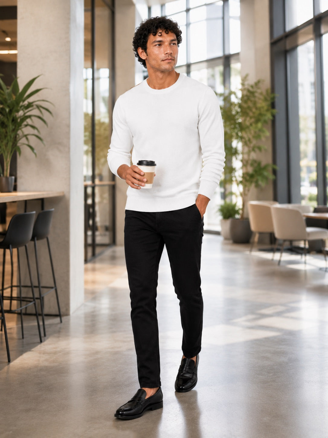 Men’s Crew Neck Knit Jumper Long Sleeve Soft Lightweight Autumn Pullover for Business Casual and Everyday Wear