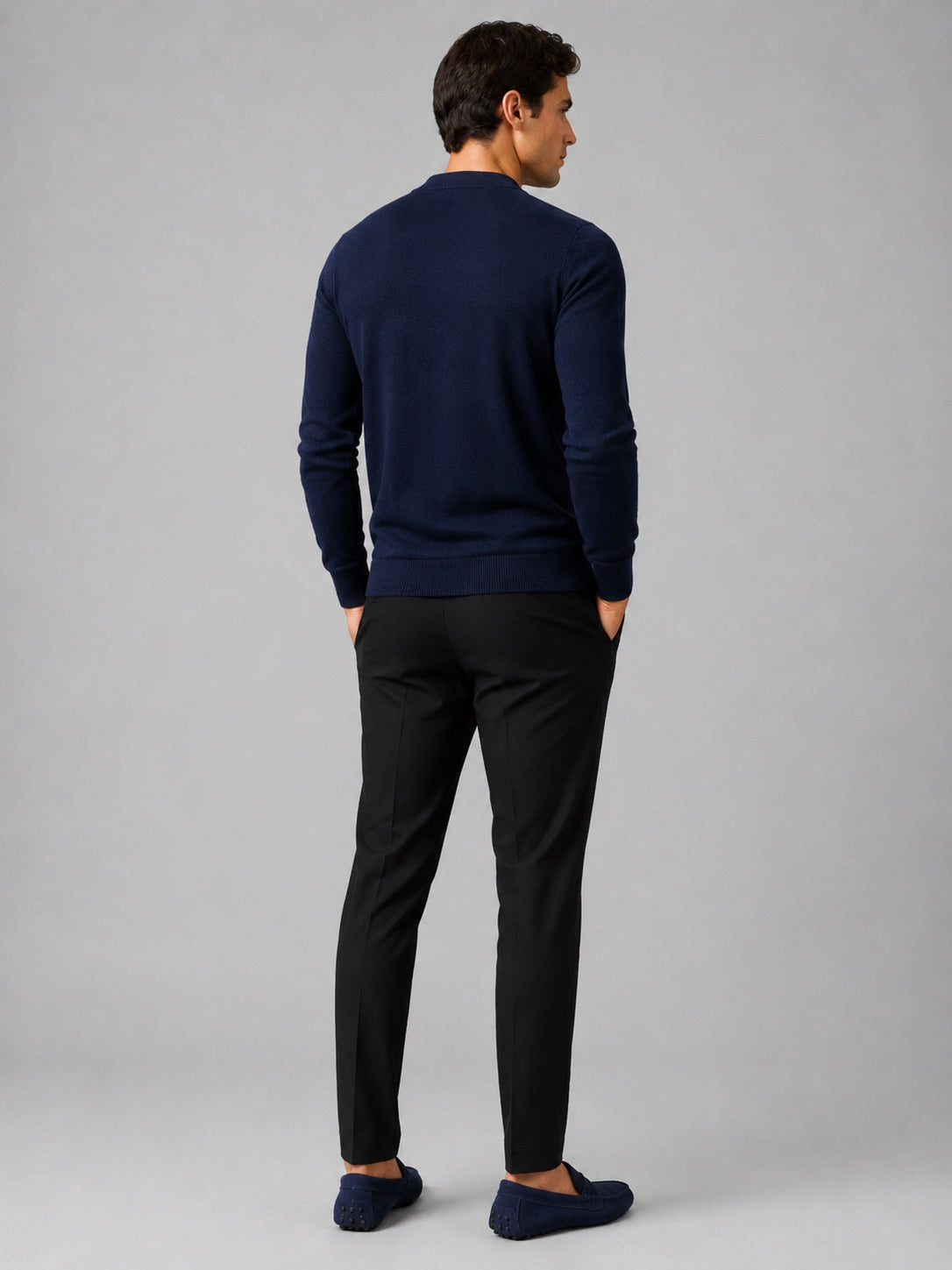 Men’s V-Neck Cardigan Jumper Slim Fit Knit Long Sleeve Spring Autumn Layer for Business Casual and Everyday Wear