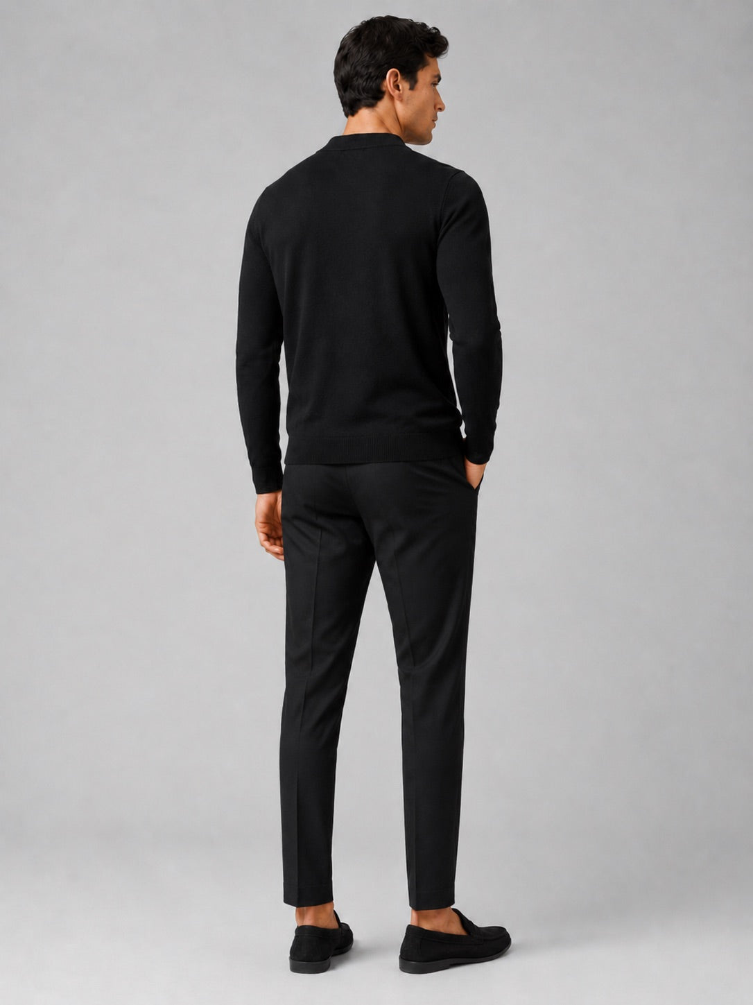 Men’s V-Neck Cardigan Jumper Slim Fit Knit Long Sleeve Spring Autumn Layer for Business Casual and Everyday Wear