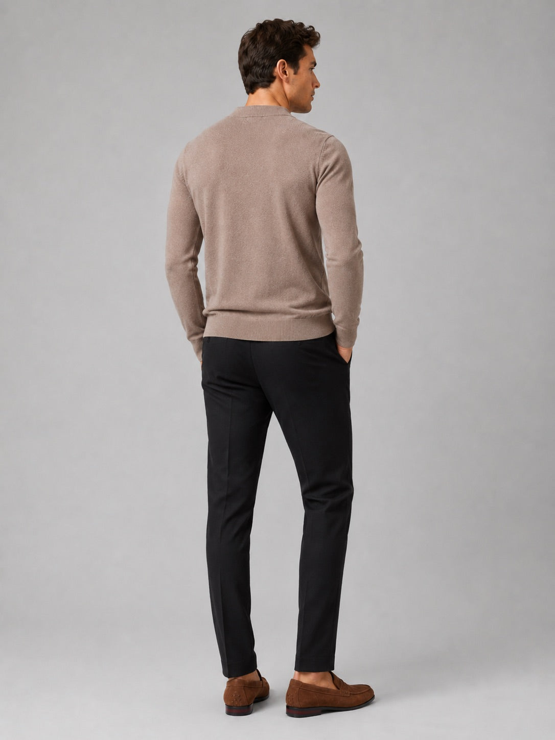 Men’s V-Neck Cardigan Jumper Slim Fit Knit Long Sleeve Spring Autumn Layer for Business Casual and Everyday Wear