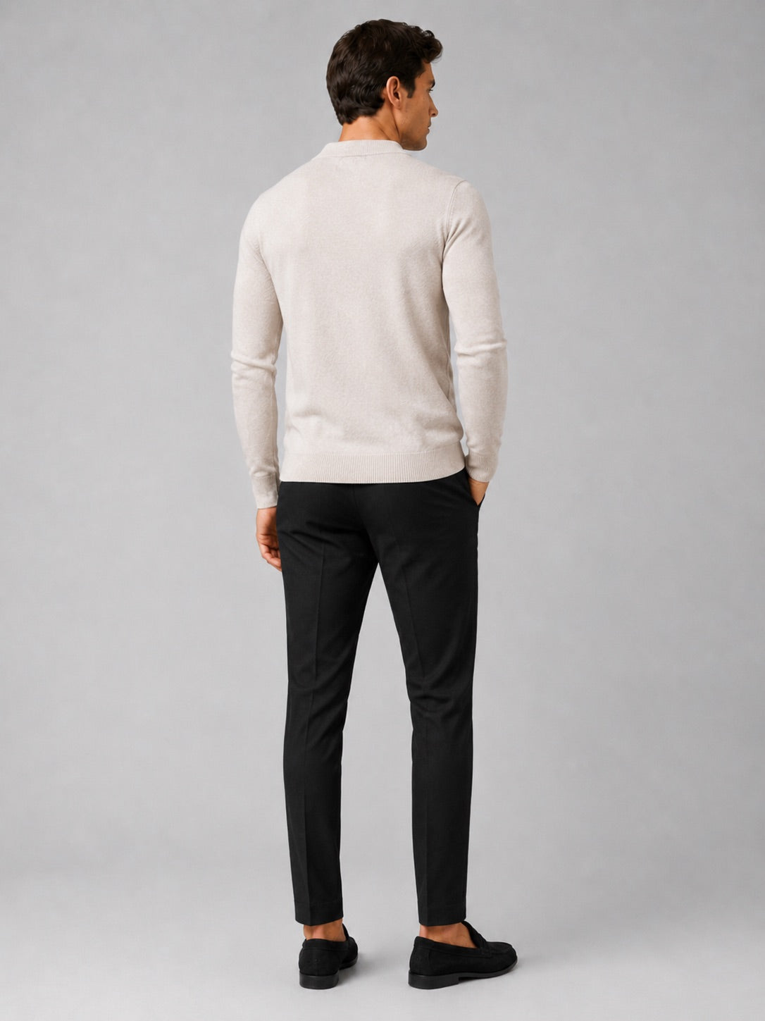 Men’s V-Neck Cardigan Jumper Slim Fit Knit Long Sleeve Spring Autumn Layer for Business Casual and Everyday Wear