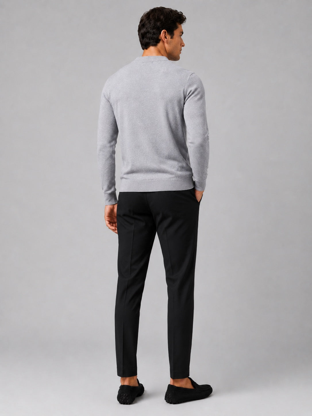 Men’s V-Neck Cardigan Jumper Slim Fit Knit Long Sleeve Spring Autumn Layer for Business Casual and Everyday Wear