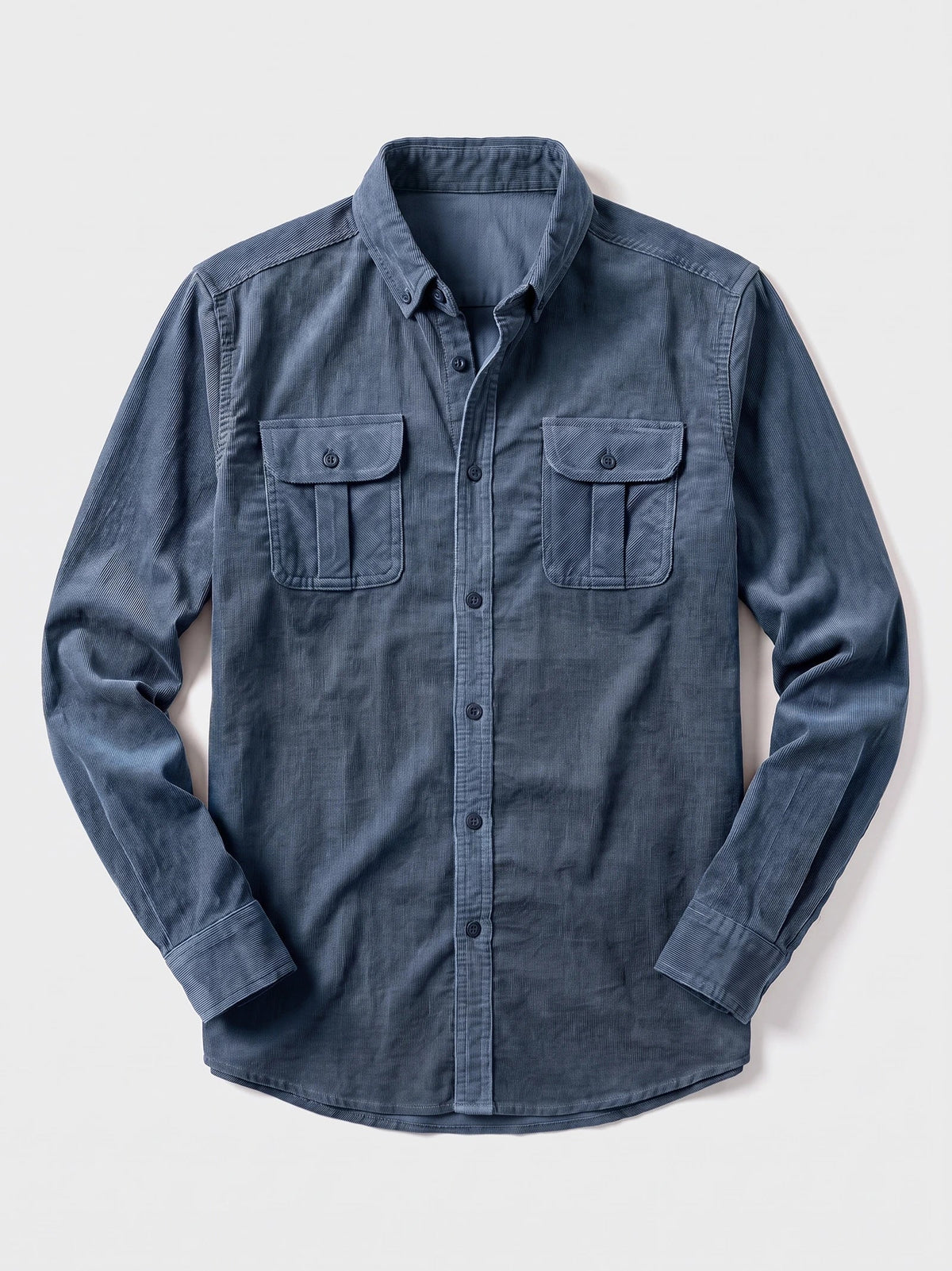 Men's Twill Tweed Shirt, Cotton Corduroy, Slim Fit Business Casual Autumn Shirt