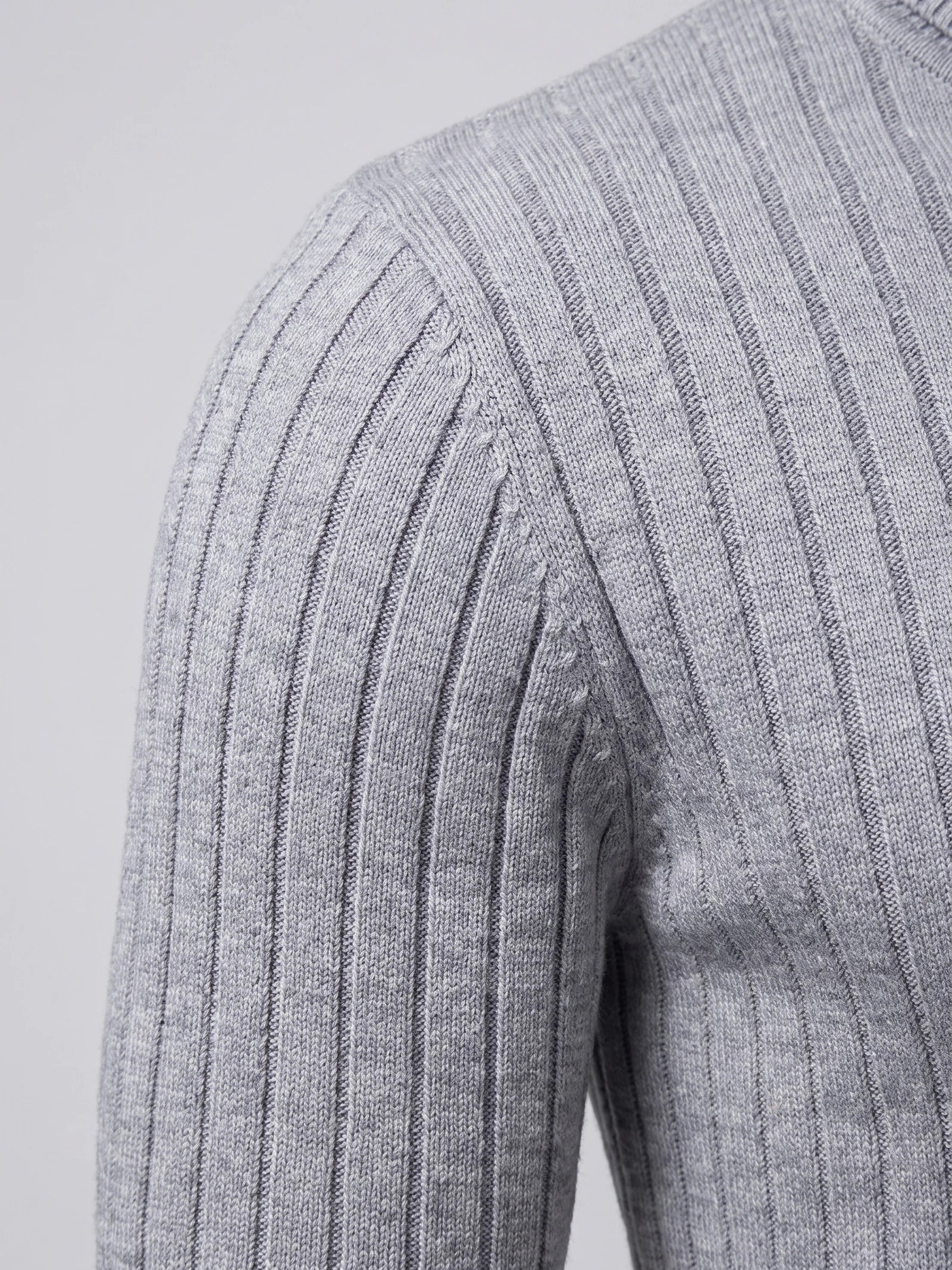 Men's Roll Neck Jumper, Solid Colour Striped Knit Pullover for Winter Casual Wear