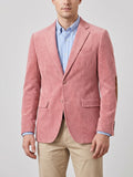 Men's Corduroy Blazer with Elbow Patches, Single-Breasted Business Casual Jacket for Spring and Autumn