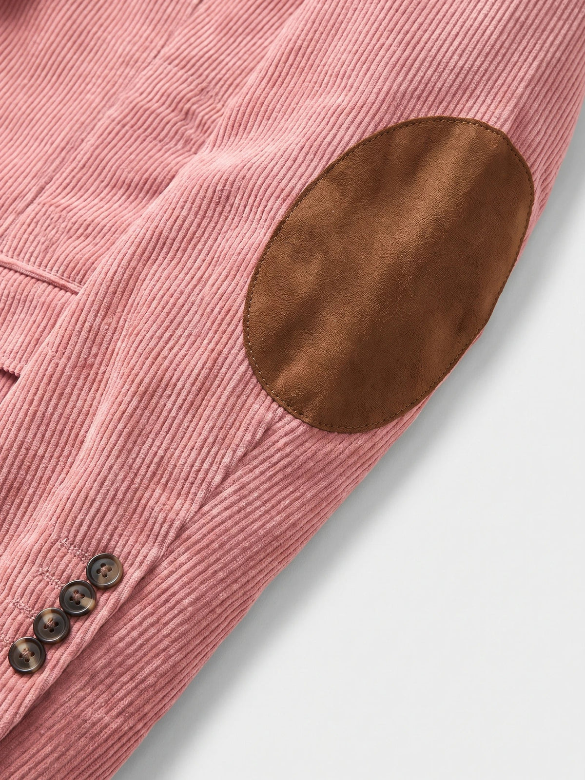 Men's Corduroy Blazer with Elbow Patches, Single-Breasted Business Casual Jacket for Spring and Autumn