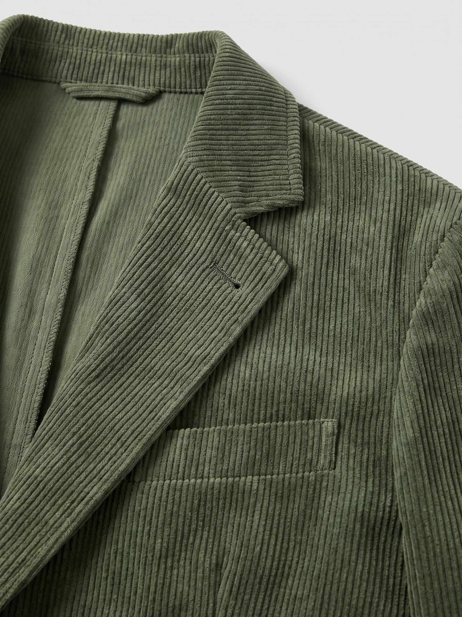 Men's Corduroy Blazer with Elbow Patches, Single-Breasted Business Casual Jacket for Spring and Autumn