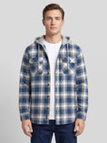 Men's Flannel Jacket, Hooded Check Long Sleeve Autumn Jacket