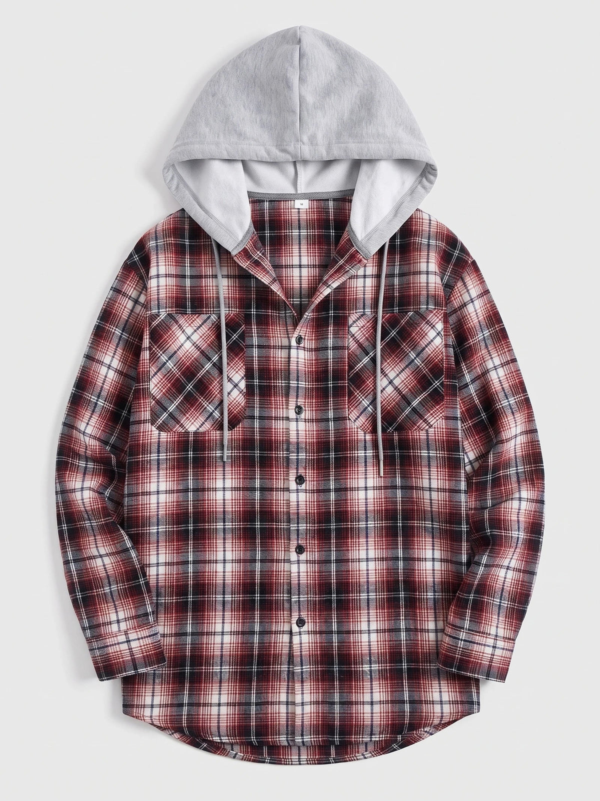 Men's Flannel Jacket, Hooded Check Long Sleeve Autumn Jacket