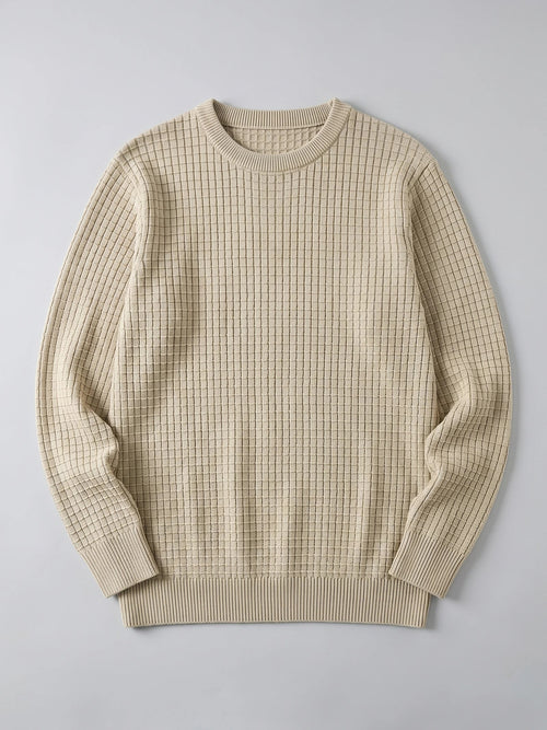 Men's Crewneck Jumper, Solid Colour Spring Outdoor Jogging Top