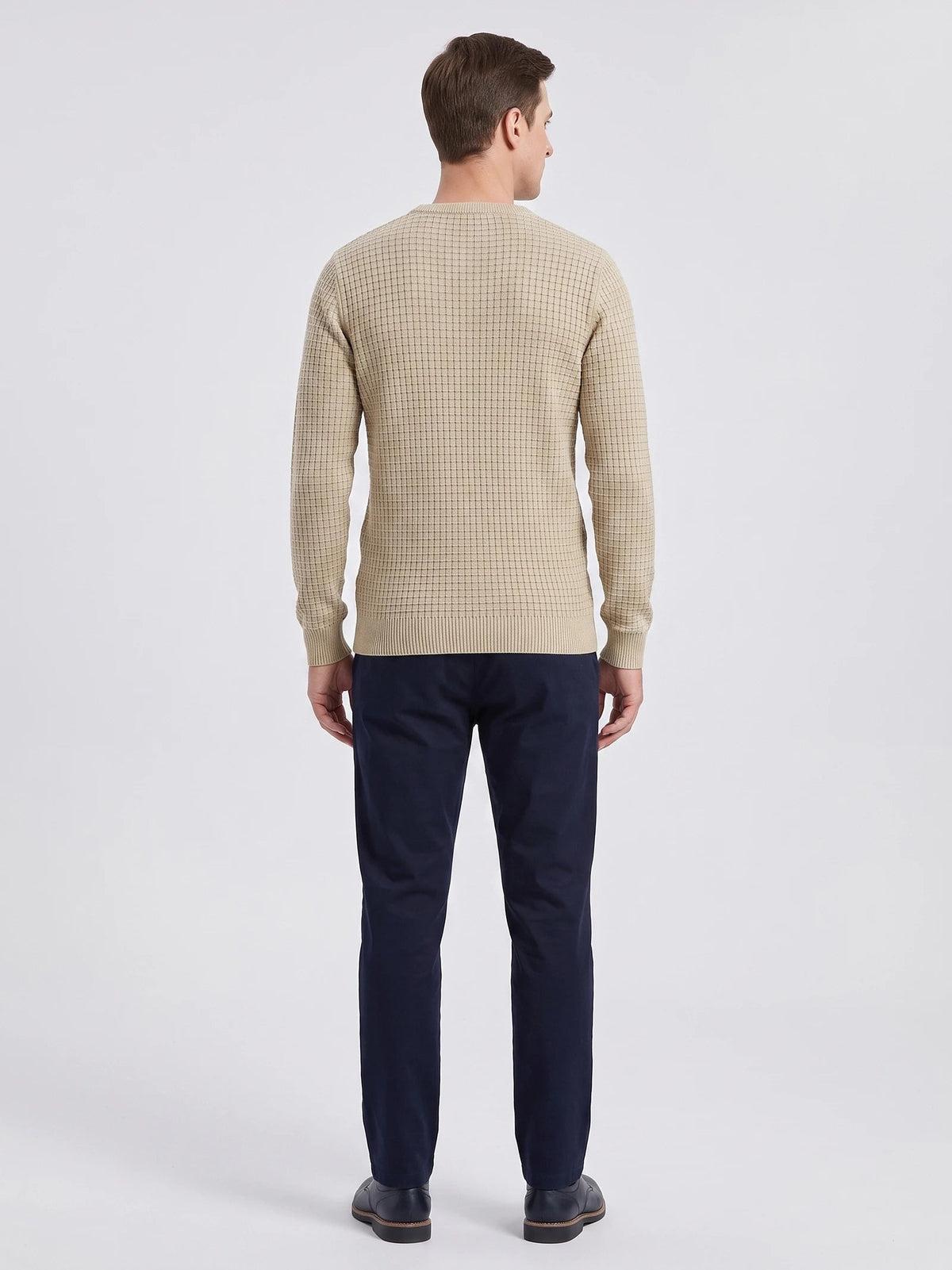 Men's Crewneck Jumper, Solid Colour Spring Outdoor Jogging Top