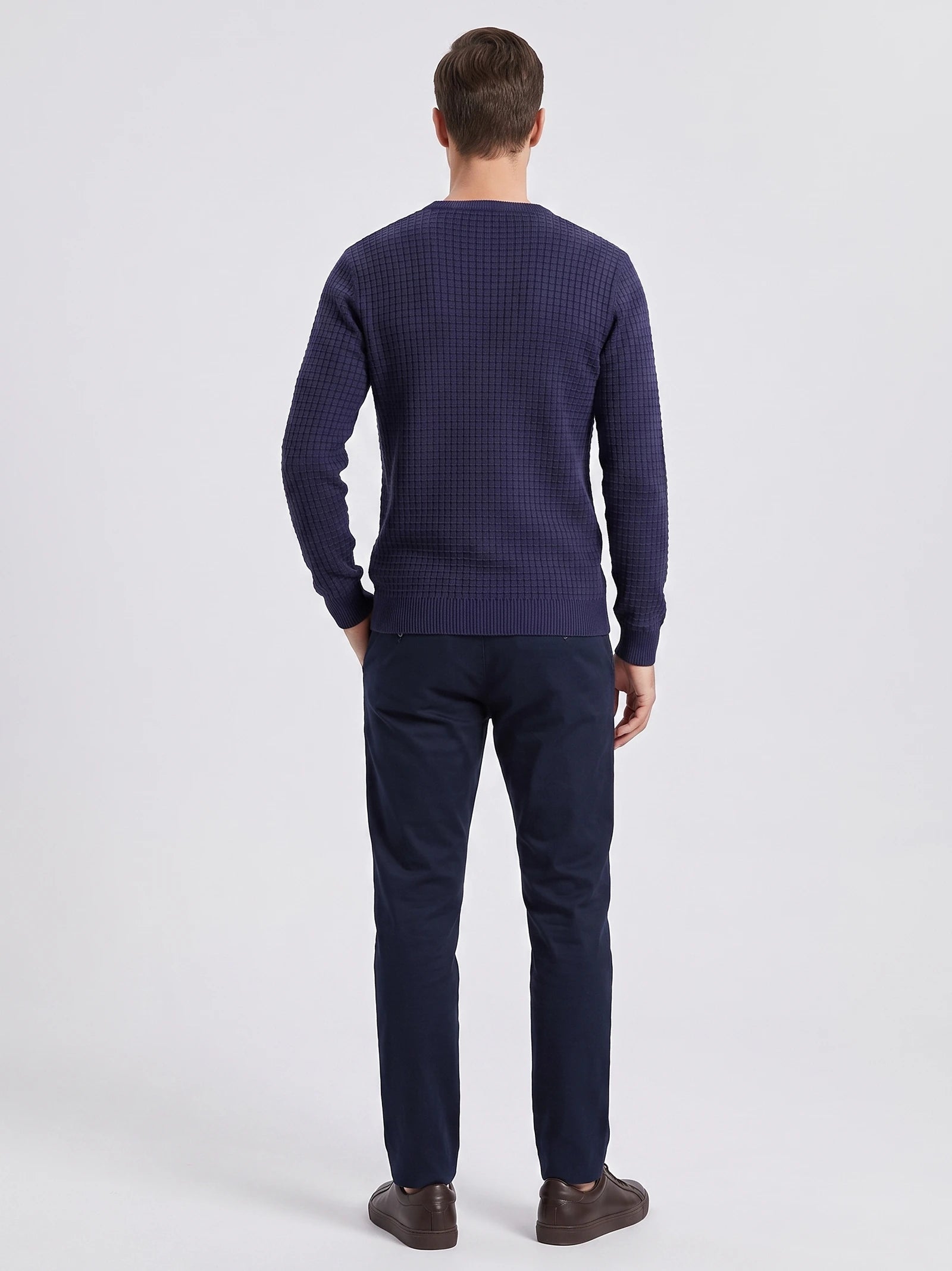Men's Crewneck Jumper, Solid Colour Spring Outdoor Jogging Top