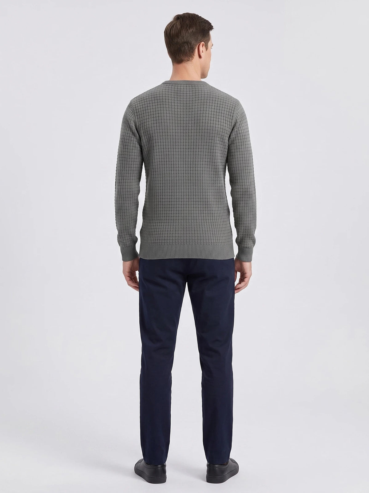 Men's Crewneck Jumper, Solid Colour Spring Outdoor Jogging Top
