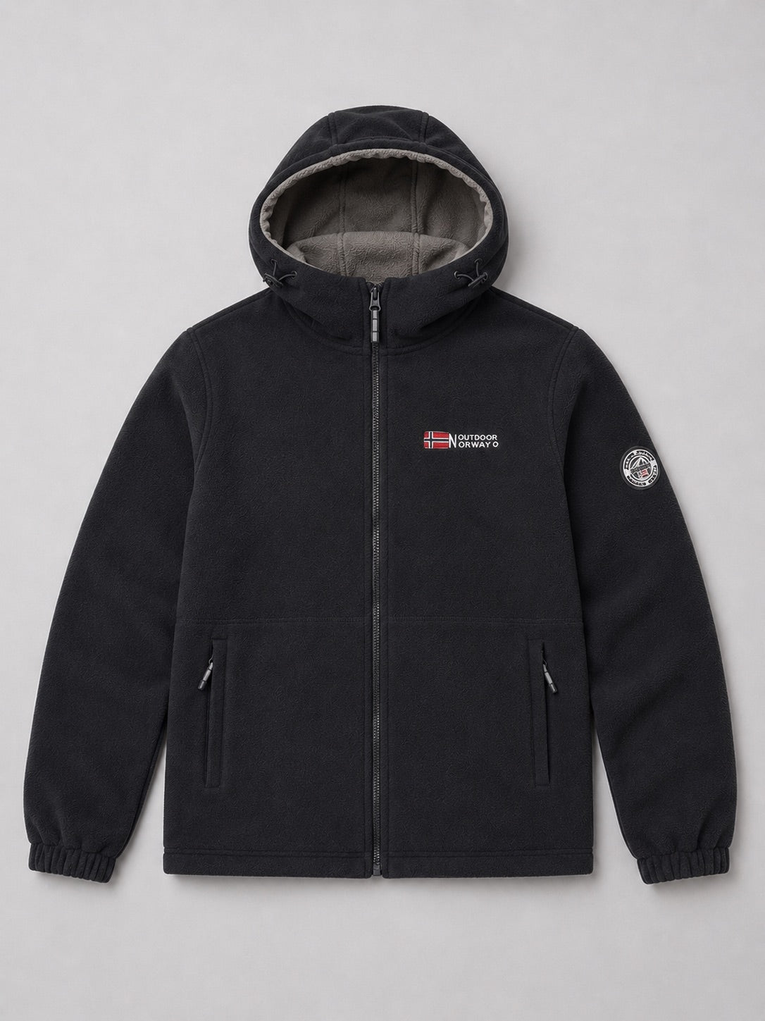 Men’s Hooded Fleece Jacket Windproof Thick Warm Winter Jacket for Hiking and Outdoor Wear