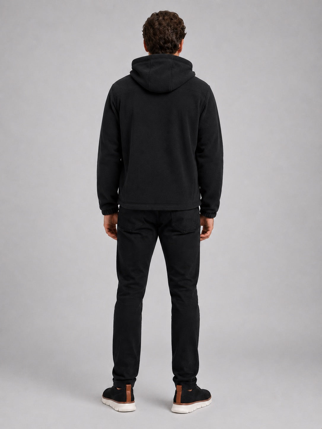 Men’s Hooded Fleece Jacket Windproof Thick Warm Winter Jacket for Hiking and Outdoor Wear