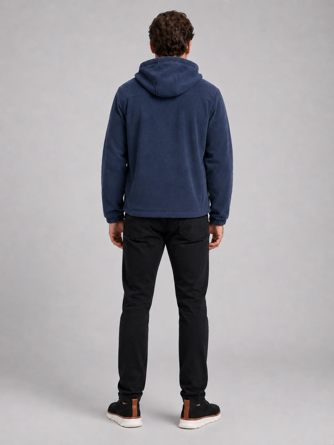 Men’s Hooded Fleece Jacket Windproof Thick Warm Winter Jacket for Hiking and Outdoor Wear