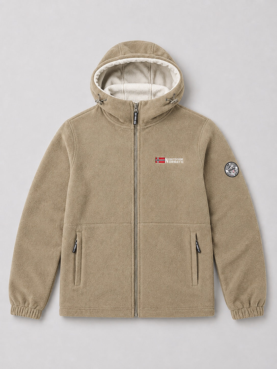 Men’s Hooded Fleece Jacket Windproof Thick Warm Winter Jacket for Hiking and Outdoor Wear