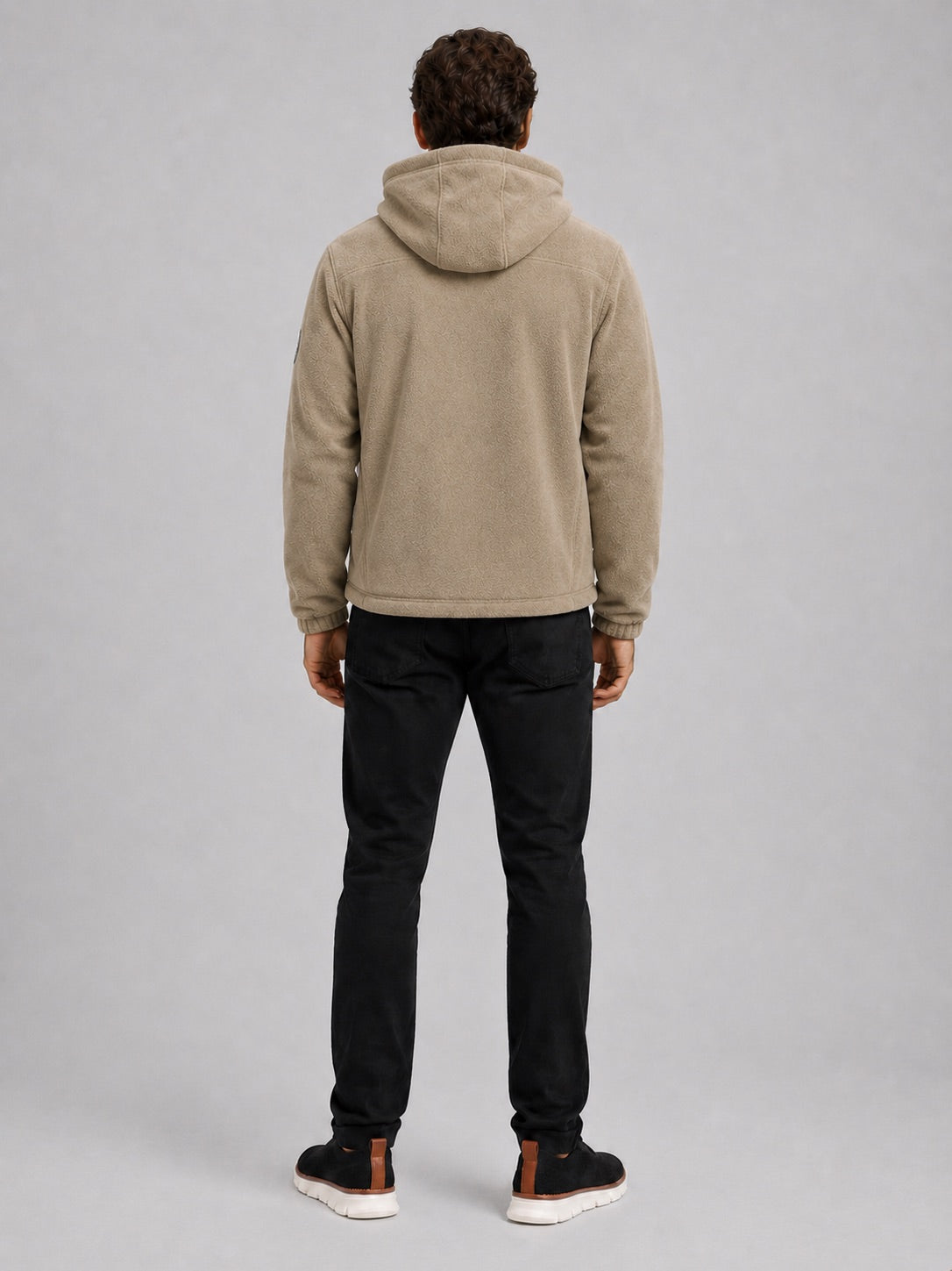 Men’s Hooded Fleece Jacket Windproof Thick Warm Winter Jacket for Hiking and Outdoor Wear