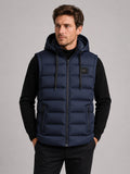 Men’s Hooded Puffer Gilet Zip-Up Cotton Padded Thick Warm Autumn Winter Sleeveless Jacket for Casual and Outdoor Wear