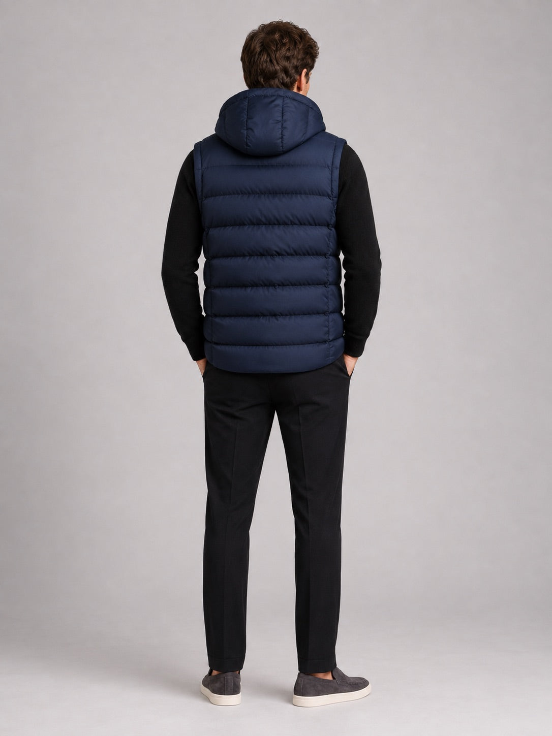 Men’s Hooded Puffer Gilet Zip-Up Cotton Padded Thick Warm Autumn Winter Sleeveless Jacket for Casual and Outdoor Wear