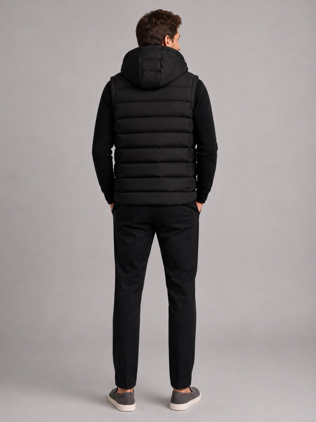 Men’s Hooded Puffer Gilet Zip-Up Cotton Padded Thick Warm Autumn Winter Sleeveless Jacket for Casual and Outdoor Wear