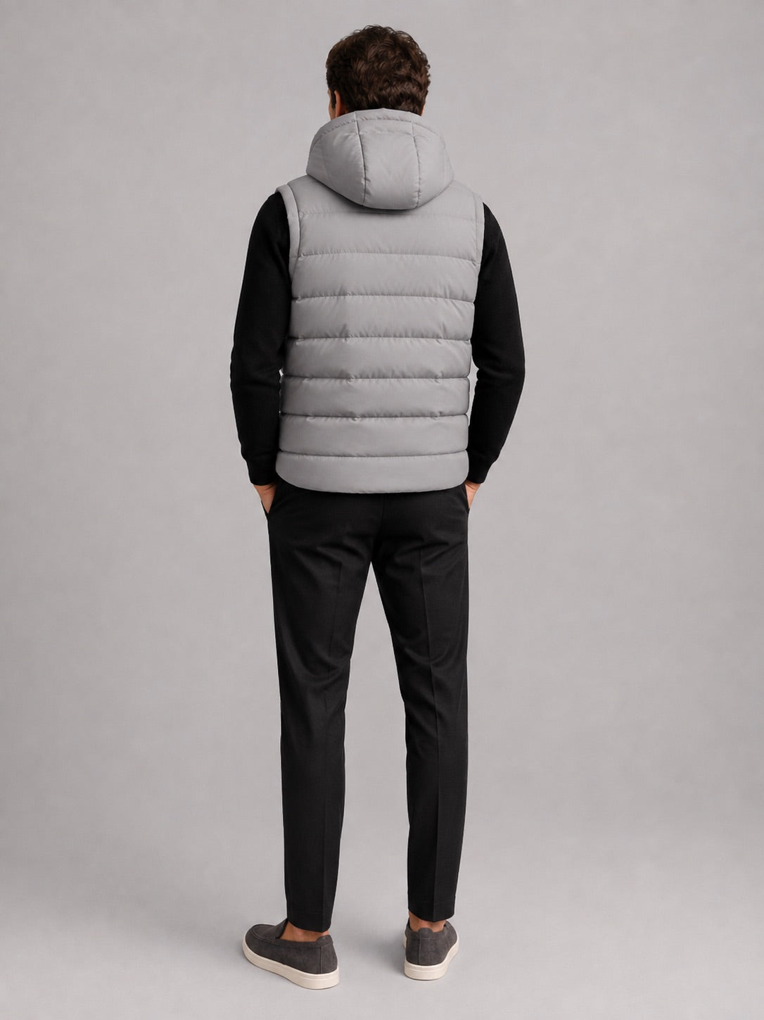 Men’s Hooded Puffer Gilet Zip-Up Cotton Padded Thick Warm Autumn Winter Sleeveless Jacket for Casual and Outdoor Wear