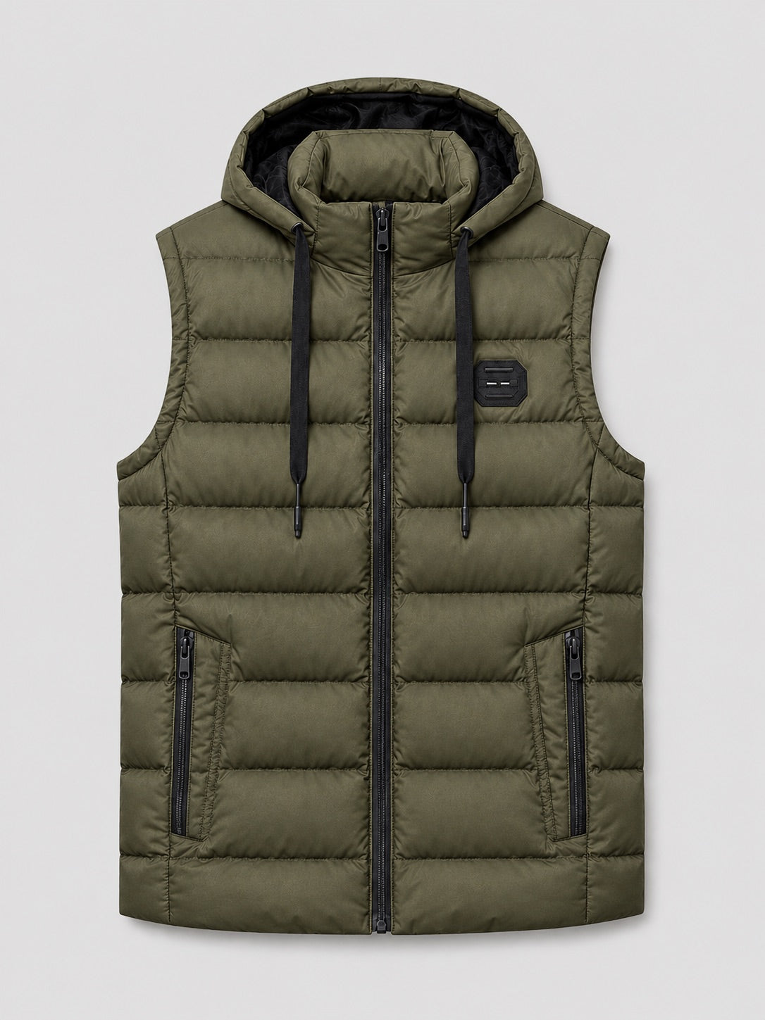 Men’s Hooded Puffer Gilet Zip-Up Cotton Padded Thick Warm Autumn Winter Sleeveless Jacket for Casual and Outdoor Wear