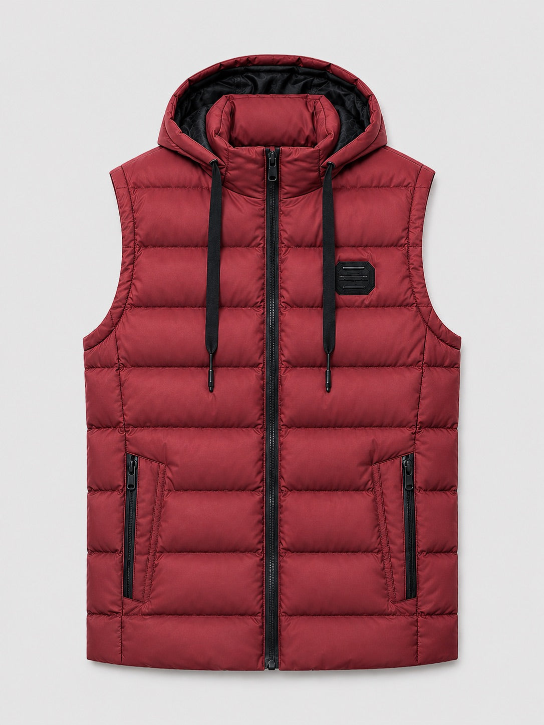 Men’s Hooded Puffer Gilet Zip-Up Cotton Padded Thick Warm Autumn Winter Sleeveless Jacket for Casual and Outdoor Wear