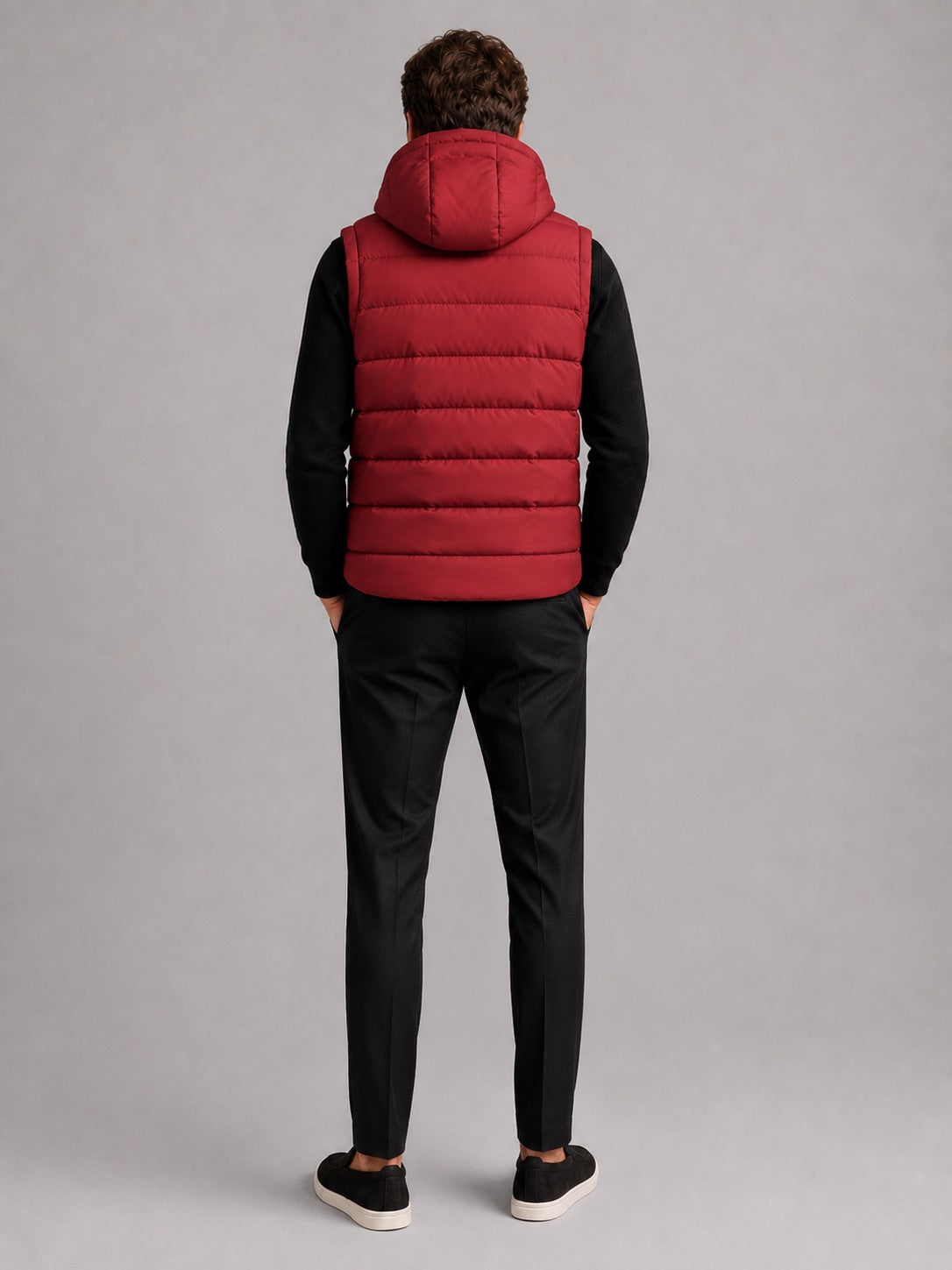 Men’s Hooded Puffer Gilet Zip-Up Cotton Padded Thick Warm Autumn Winter Sleeveless Jacket for Casual and Outdoor Wear